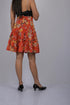 Orange Floral Print Knee Length Skirt (OTLKT1003)
