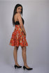 Orange Floral Print Knee Length Skirt (OTLKT1003)