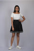 Solid Skirt For Women Black Pleated Knee Length Skirt (OTLKT1006)