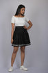 Solid Skirt For Women Black Pleated Knee Length Skirt (OTLKT1006)