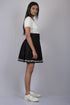 Solid Skirt For Women Black Pleated Knee Length Skirt (OTLKT1006)