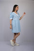 OWO THE LABEL Cotton Dress For Women Sky Blue Frock Style Knee Length Dress (OTL-DRS1057)