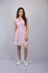 OWO THE LABEL Floral Dress For Women Light Pink Floral Print Cap Sleeves Knee Length Dress (OTL-DRS1066)