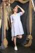 OWO THE LABEL Cotton Dress For Women V-Neck Light Blue Frock Style Dress (OTL-DRS1082)