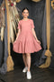 OWO THE LABEL Women Dress party Wear Dusky Pink Knee Length Tiered Dress (OTL-DRS1084)