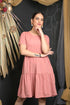 OWO THE LABEL Women Dress party Wear Dusky Pink Knee Length Tiered Dress (OTL-DRS1084)