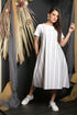 OWO THE LABEL Stripe Print Women Dress Dungaree Style Striped Dress (OTL-DRS1090)