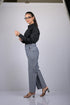 Denim for women party wear stylish pants for womens Light Grey Wide Bottom Denim Silk Pant (OTL-PNT-1005)