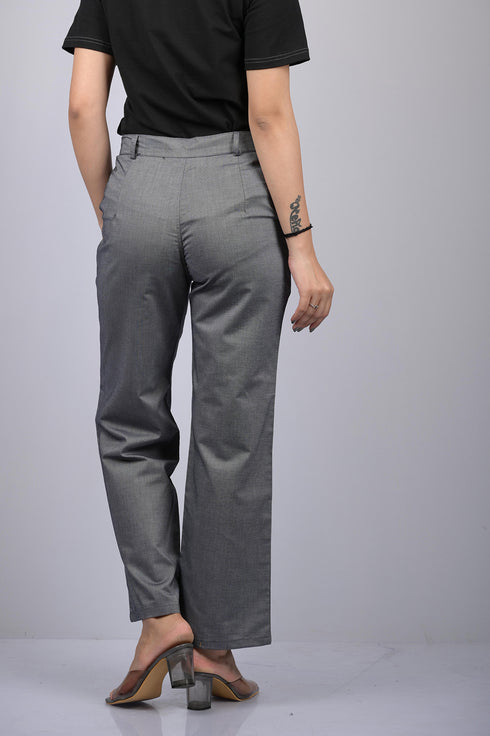 Denim pant for women western wear and party wear stylish Grey Cotton Denim Silk Pant (OTL-PNT-1007)