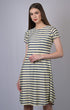 OWO THE LABEL Dull White Striped Line Dress (OTL-DRS1007)