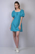 OWO THE LABEL Turquoise Blue Square Neckline Dress (OTL-DRS1021)