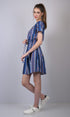 OWO THE LABEL Women Blue Striped A-Line Dress (OTL-DRS1022)