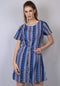 OWO THE LABEL Women Blue Striped A-Line Dress (OTL-DRS1022)
