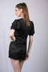 OWO THE LABEL Women Black V- Neck Midi Dress (OTL-DRS1025)