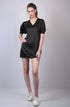 OWO THE LABEL Women Black V- Neck Midi Dress (OTL-DRS1025)