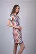 OWO THE LABEL Shortsleeve Dress for Women's Stripes Boat Neck A-Line Midi Dress (OTL-DRS1026)