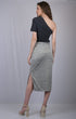Grey Casual-Fit A-Line Midi Skirt (OTLSKT1002)