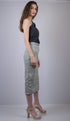 Grey Casual-Fit A-Line Midi Skirt (OTLSKT1002)