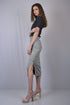 Grey Casual-Fit A-Line Midi Skirt (OTLSKT1002)