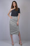 Grey Casual-Fit A-Line Midi Skirt (OTLSKT1002)