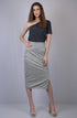 Grey Casual-Fit A-Line Midi Skirt (OTLSKT1002)