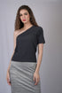 Grey Casual-Fit A-Line Midi Skirt (OTLSKT1002)