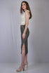 Matte Black Casual-Fit A-Line Midi Skirt (OTLSKT1003)