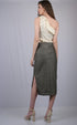 Matte Black Casual-Fit A-Line Midi Skirt (OTLSKT1003)