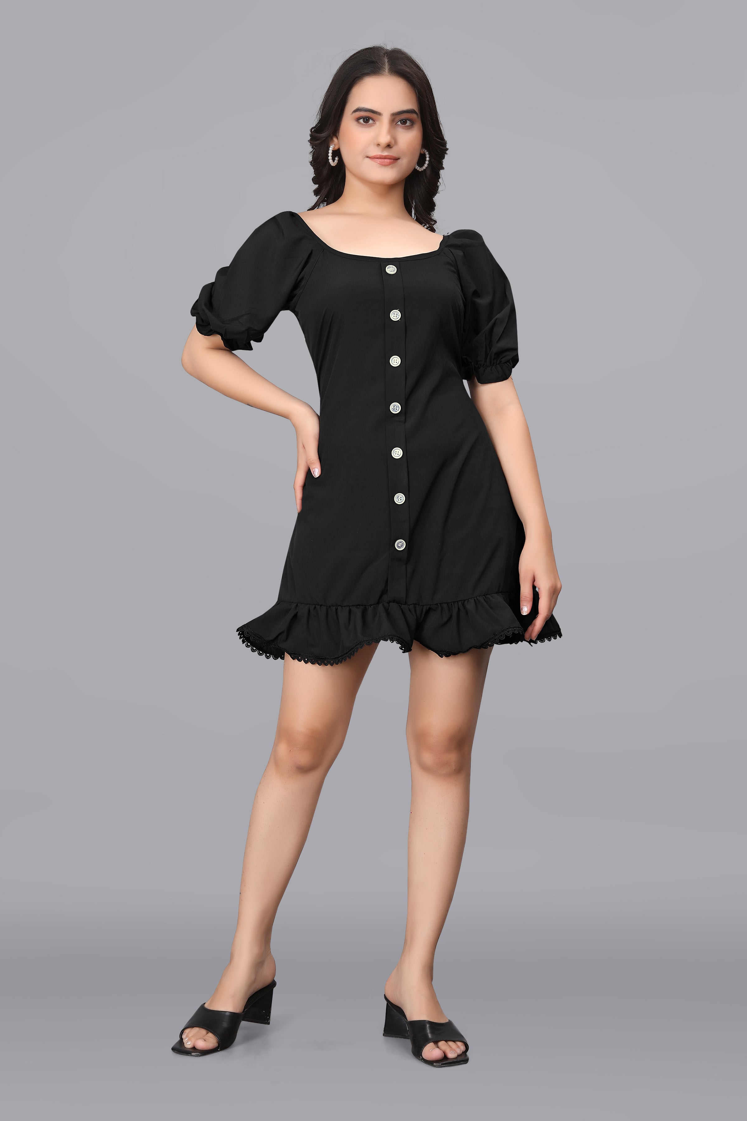 her lip to Colette Puff-Sleeve Dress
